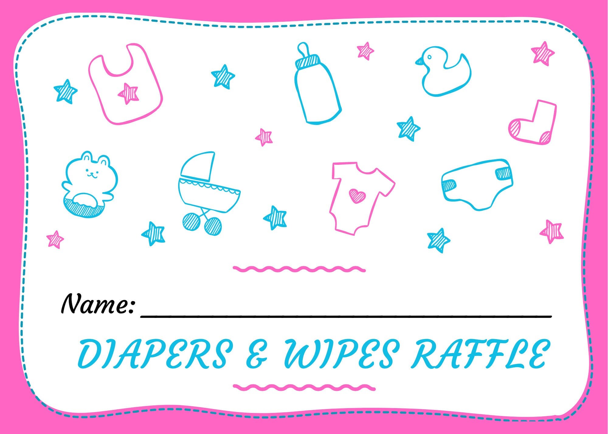 Gender Reveal / Baby Shower 'diapers & Wipes Raffle Etsy