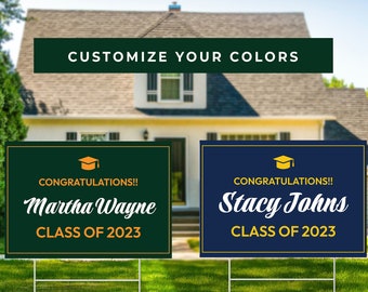Custom Graduation Senior Sign 2023 | Graduate Yard Sign | Corrugated Sign | 2023 Graduate Banner | High School & College Custom Colors