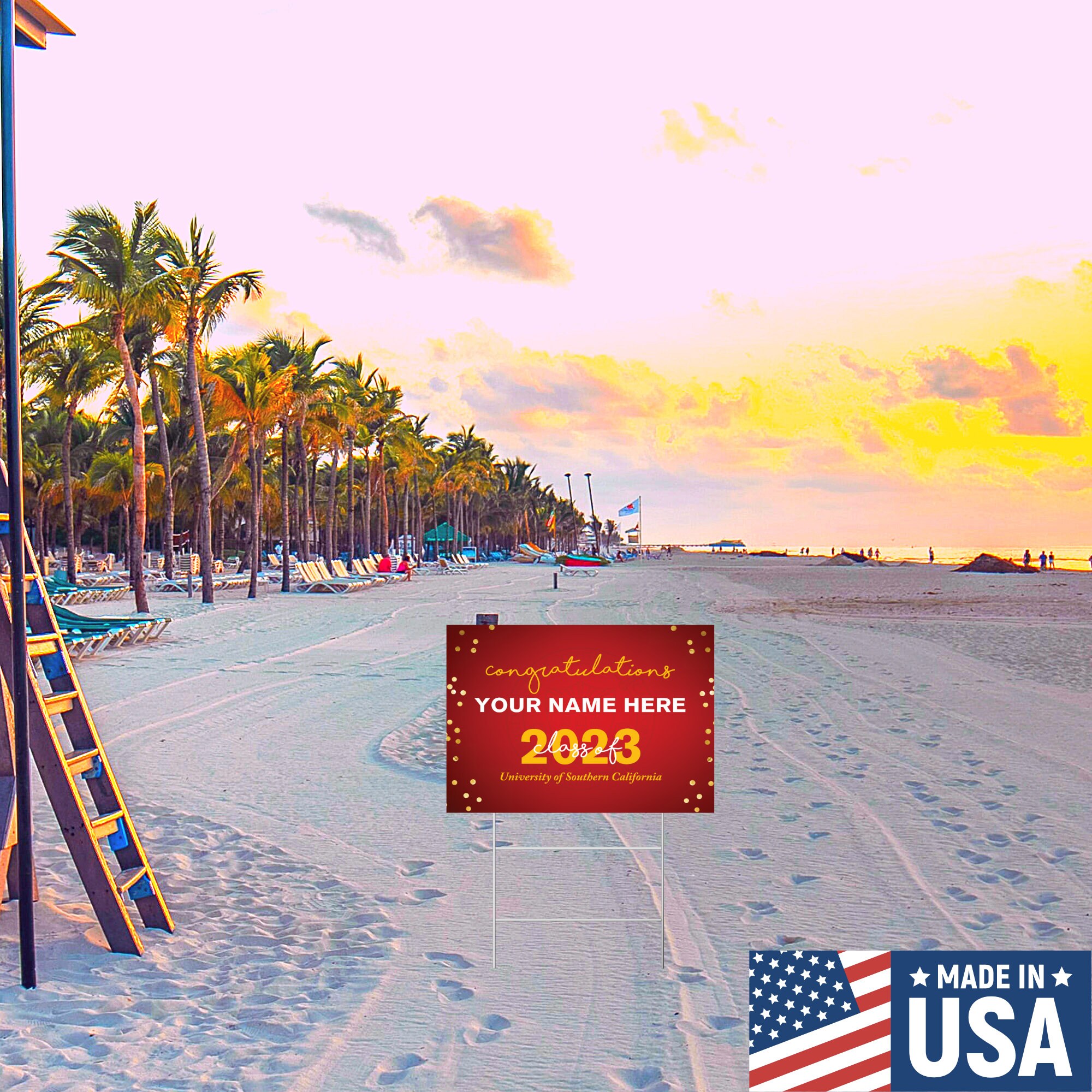 Custom Confetti Yard Sign Official USC Staked Sign for Etsy