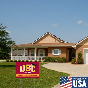 USC Trojans 2026 Yard Sign - Official USC Trojan Personalized Graduation Gift and Commencement Party Favors - Gifts for Student