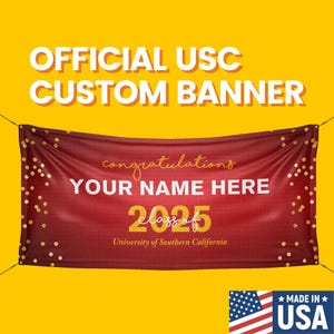 USC Custom Confetti Vinyl Banner for Class of 2025 - Official USC Graduation Commencement Celebration Sign