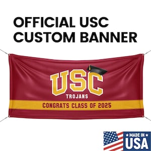 Customized USC Trojans Class of 2025 Vinyl Banner - Official USC Graduation Banner Outdoor Sign for Parties and Celebrations - Personalized