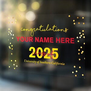 2025 Custom Confetti Clear Window Graphic - Official USC
