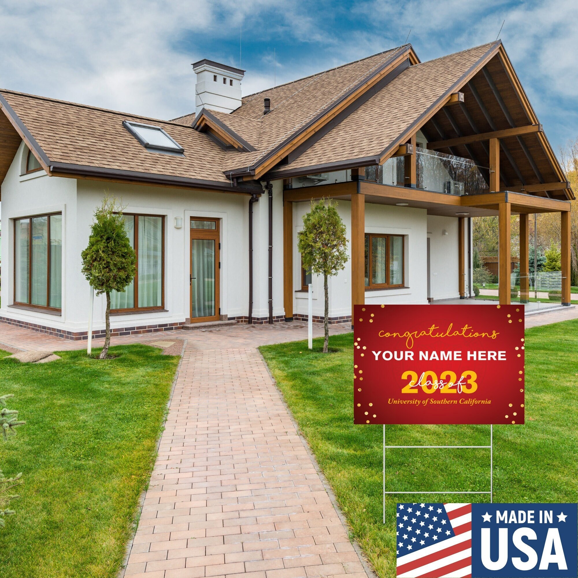 Custom Confetti Yard Sign Official USC Staked Sign for Etsy