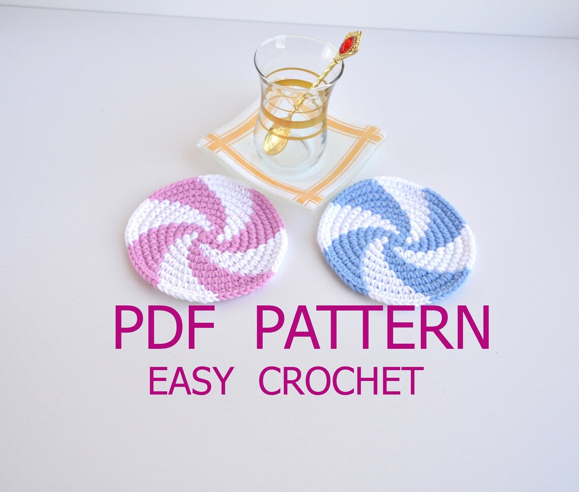 Crochet Coasters Pattern Coaster car Beginner crochet Etsy