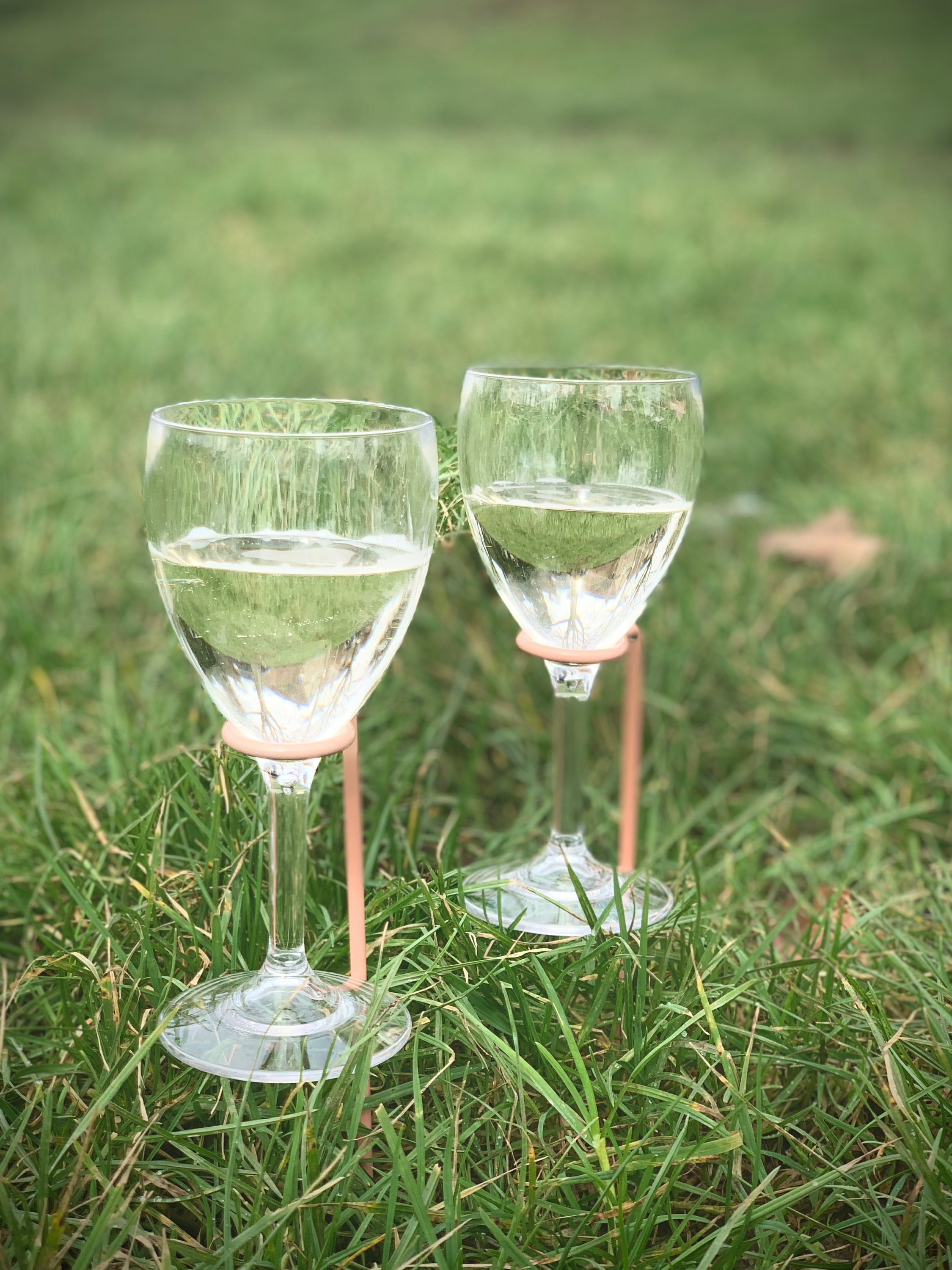 Wine & Champagne Glass Stakes Wine Glass Holder Garden Etsy