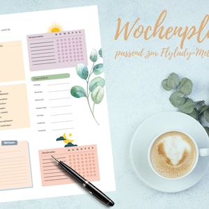 Budget template | Weekly plan to fill out | Flylady German | Cleaning plan