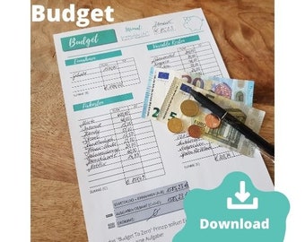 Vorlage Budget Planer | Monatsbudget | Finanzplaner | PDF zum Ausdrucken