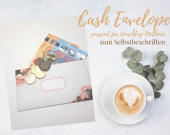 Geldumschlag | Motiv Rosen | PDF Vorlage | Cash Envelope | Umschlagmethode