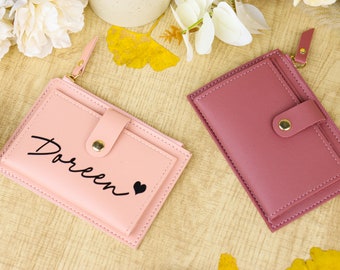 Personalized leather wallet, elegant handmade women's handbag, perfect gift creativity