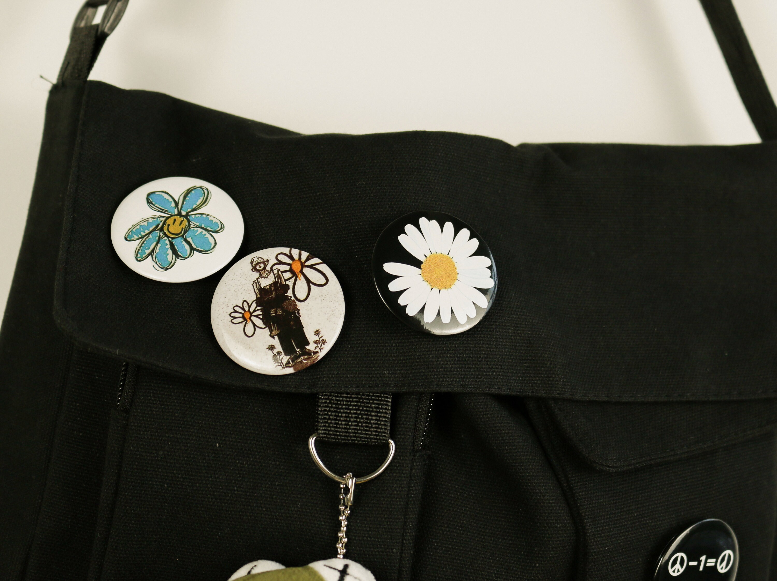 Daisy Flower Canvas Shoulder Tote Bagsminimalist Bagluxury Etsy