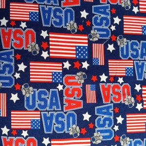 35&quot; Length, USA Patriotic Flags, Astronaut print, Blue Background, JoAnn Fabric