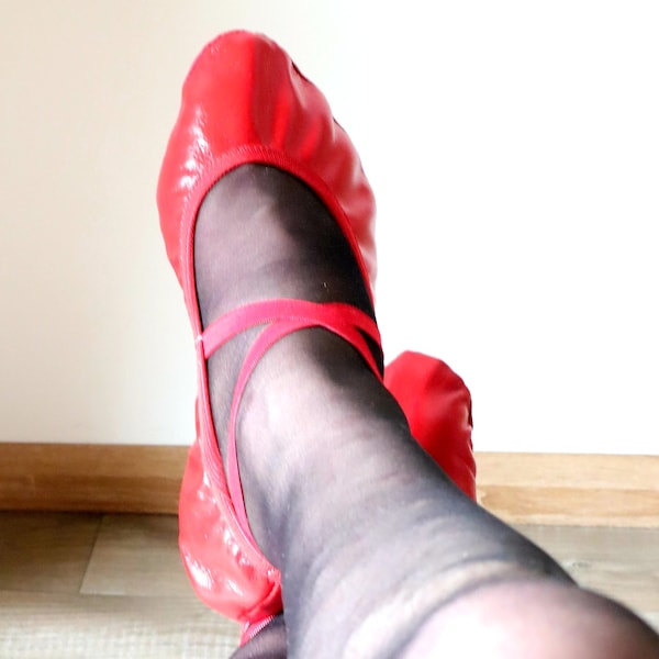 Charol rojo MajestiBallerina zapatillas ballet Iwona Soft rojo 24-48 zapatos de pole dance