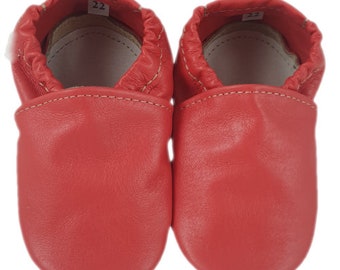 Leather slippers for children and adults in many plain colors