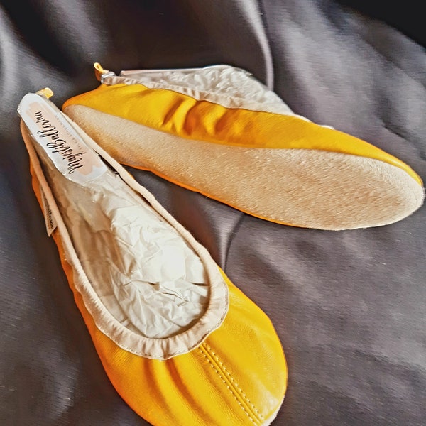 Balletshoes yellow MajestiBallerina Schläppchen Ballettschuhe TanyaStyle lowcut 24-48 gelb