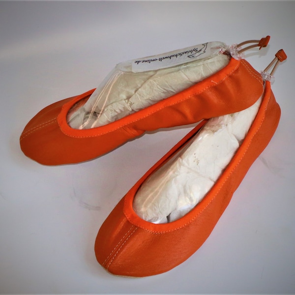 orange Balletshoes Slippers MajestiBallerina Schläppchen Ballettschuhe TanyaStyle lowcut 24-48