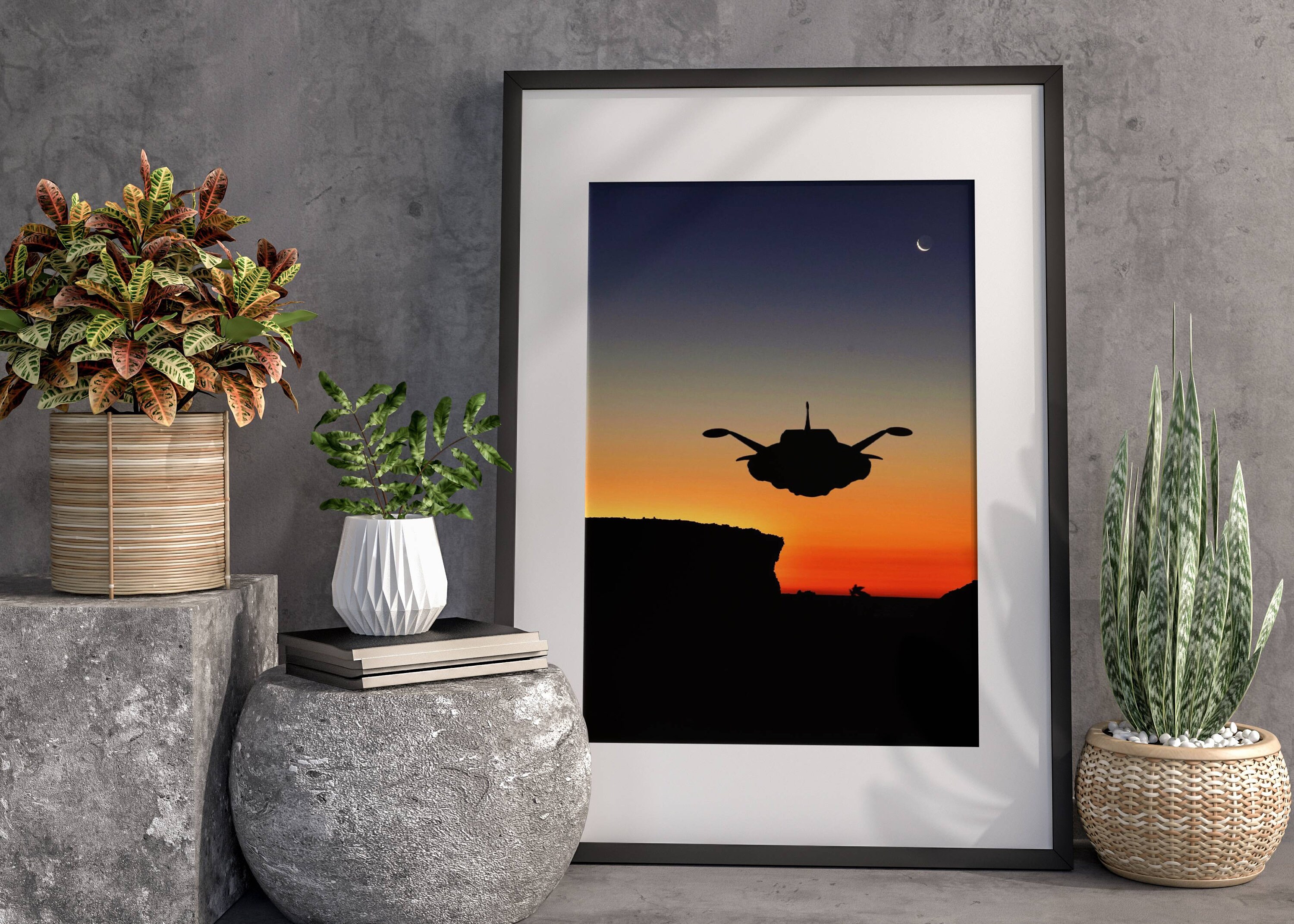 Goldorak et Le Grand Canyon - Impression Originale 21 X 30 cm