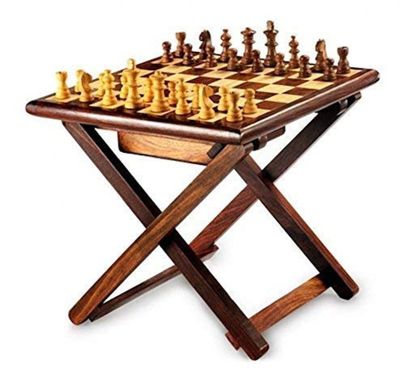 Handmade Wooden Table Chess Foldable with Storage Box 12 Etsy