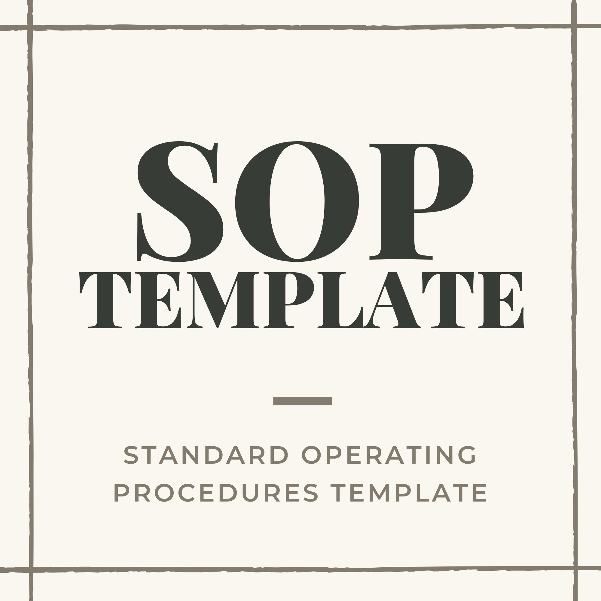 Standard Operating Procedures Template Editable Word Etsy Espana