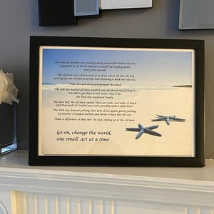 DIGITAL DOWNLOAD Starfish Story/Boy on Beach/Made a Difference to That One/Modern Wall Art/Inspirational/Emotional Quotes/Beautiful Gifts