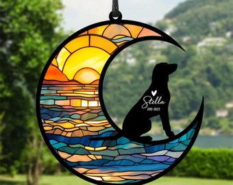 Suncatcher Loss of Pet Sympathy Gift Handmade Custom Name Cat and Dog Decor pet memorial personalized