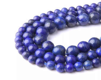 Perles ronde lapis Lazuli en pierre naturelle