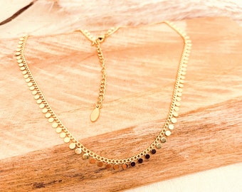 Small 18k gold-plated tassel necklace