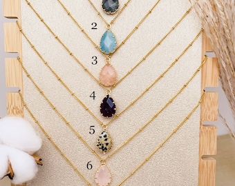 necklaces with pendant in semi precious faceted stones of very high quality!