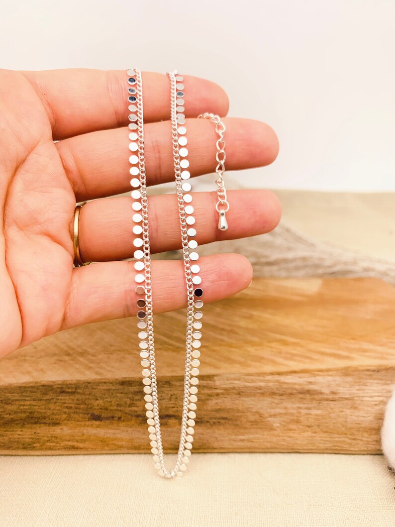 Collier à pampilles plaqué argent massif image 3