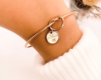Personalized stainless steel bangle bracelet, color of your choice