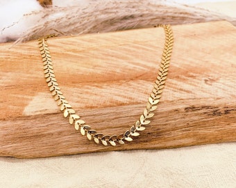 Ear of wheat necklace in stainless steel