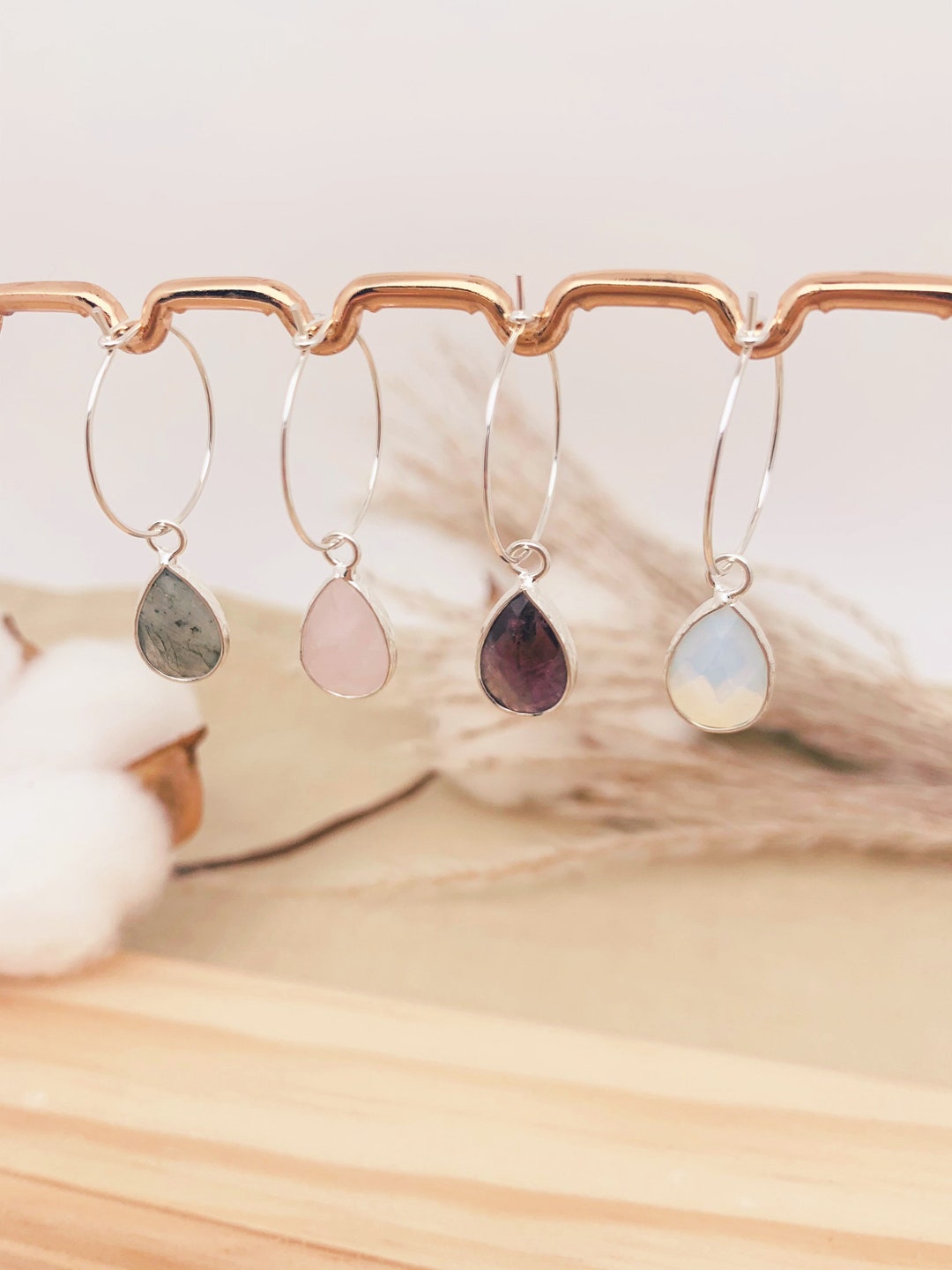 【STONEHENgE】Silver Material Water Drop Earrings SC0966 Suleyma Drop Earrings Silver with Moonstone – Dandelion Jewelry