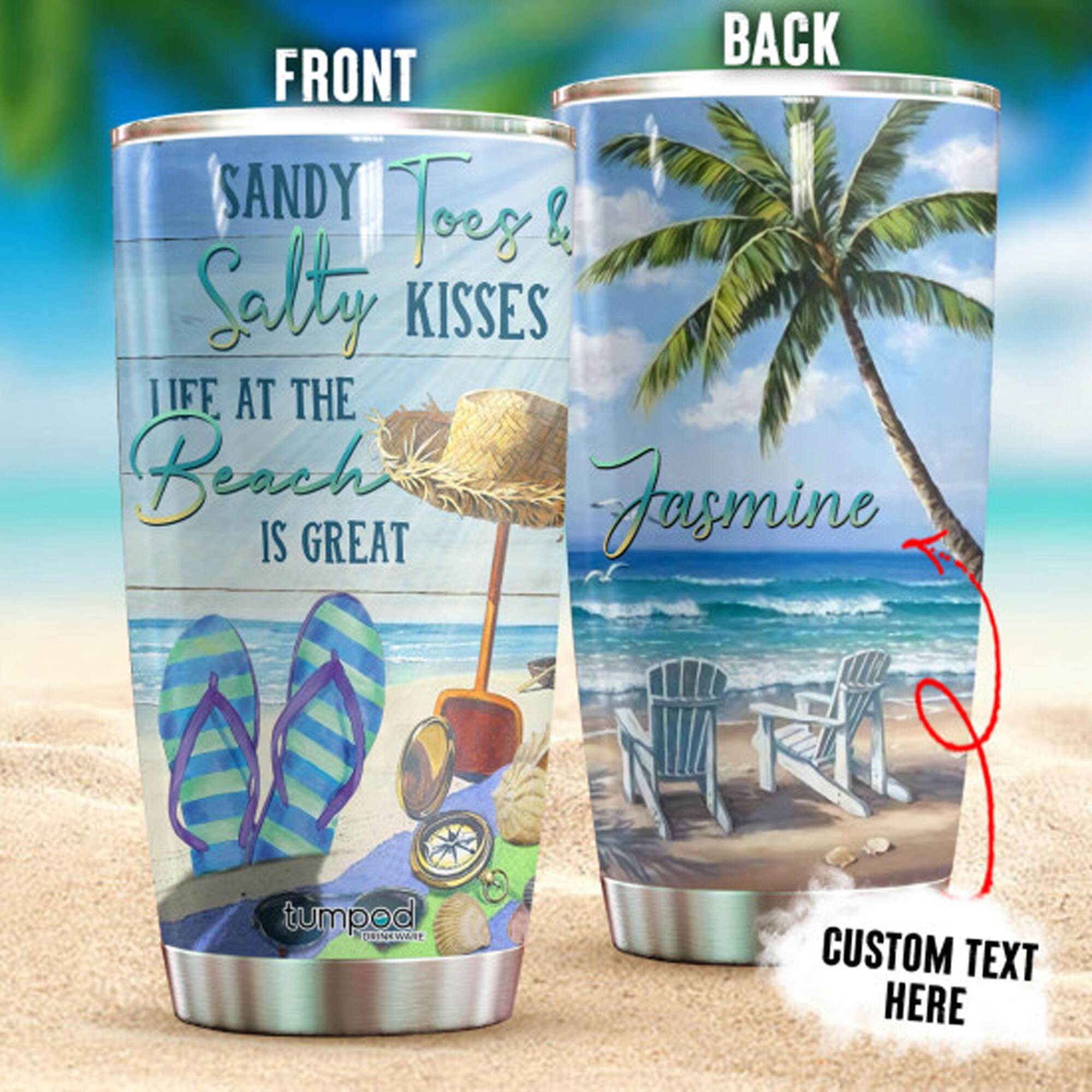 Beach Tumbler Personalized Beach Is Great Etsy