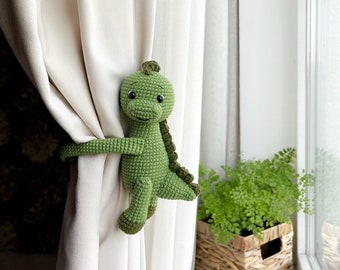 Dinosaur curtain tie back Dinosaur nursery decor neutral Dinosaur tie backs Green dinosaur curtain tieback Animal tie backs