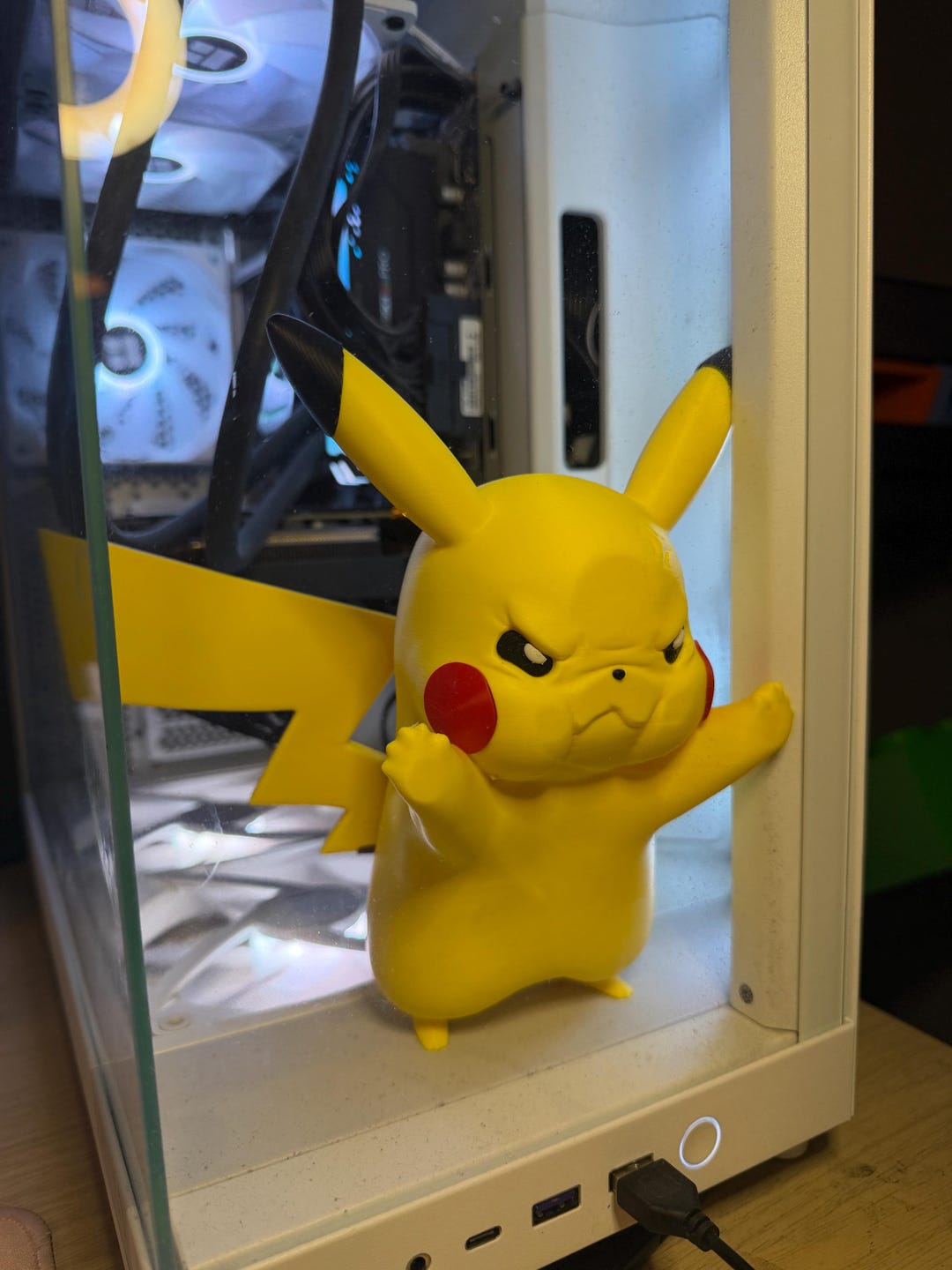 Pikachu Computer Problems Pikachu Pressing Against Glass 3D Print – Funny PC Case Decoration ...