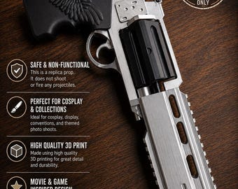 Resident Evil Requiem Revolver Prop – Leon Kennedy Cosplay Replica (3D Printed)