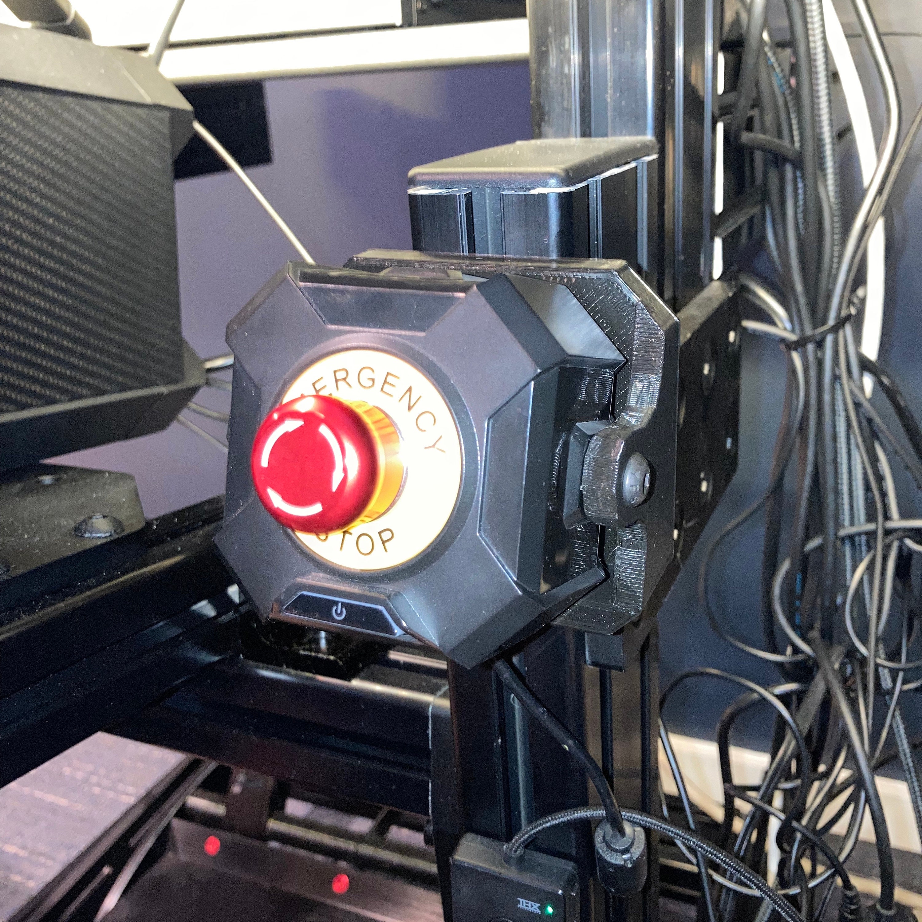Fanatec DD1 and DD2 kill switch and emergency stop button mount for 8020 Aluminum Profile Rigs