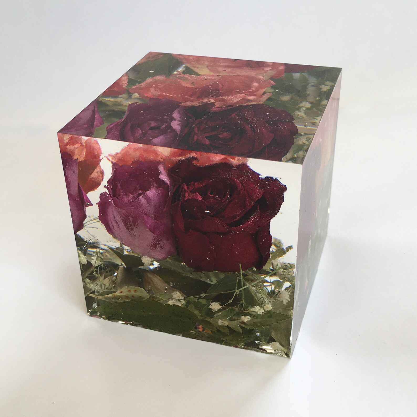 Large resin cube flower preservation wedding flowers Etsy