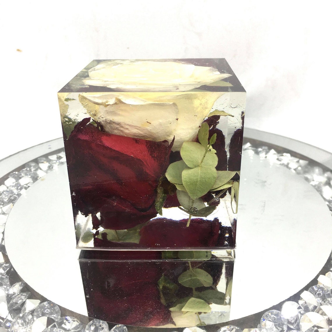 Large resin cube flower preservation wedding flowers Etsy