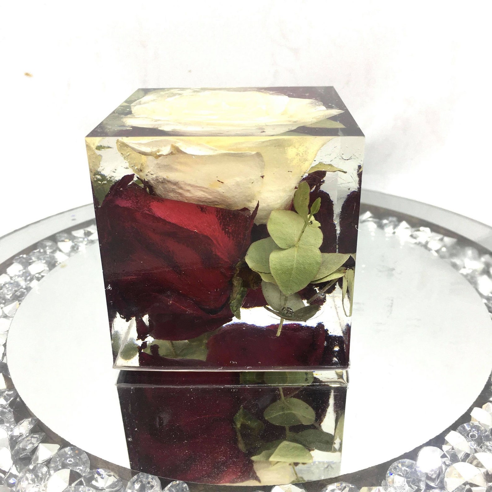 Large resin cube flower preservation wedding flowers Etsy