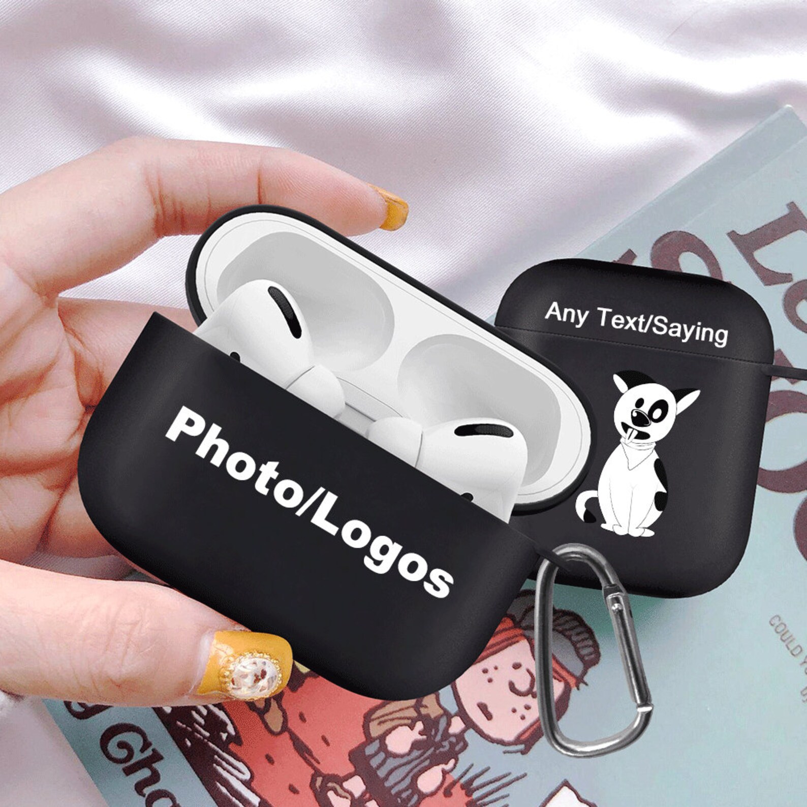 Custom AirPods Case Cover with Keychain by Any Photo Image Etsy