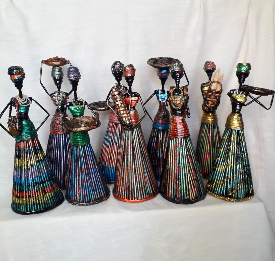 African women/girls gift handmade creative statuette tribe Etsy