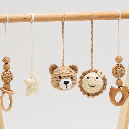 Wooden Baby Gym With Crocheted Toys Gym With Personalized Etsy
