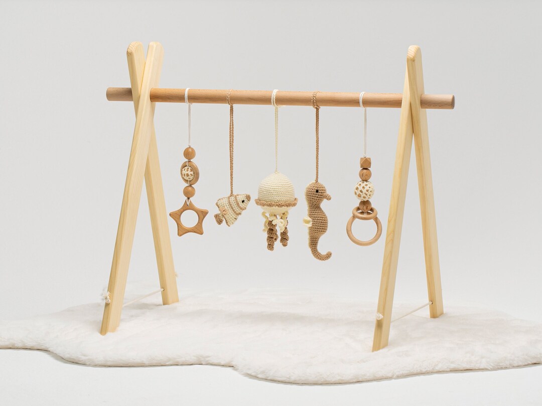 Custom Baby Play Gym Crochet Sea Animal Toys Wooden Baby Etsy