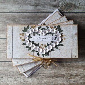Biglietto di auguri fatto a mano per matrimonio / anniversario / compleanno / festa della mamma per il cuore floreale