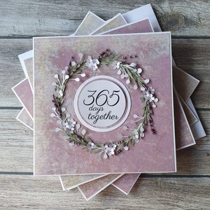 Tarjeta de felicitación hecha a mano con lavanda para boda, aniversario, cumpleaños, día de San Valentín o día de la madre