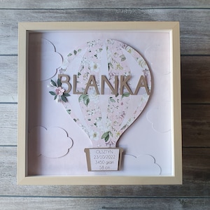 BALLON geboorteakte lijst cadeau voor de geboorte van een kind