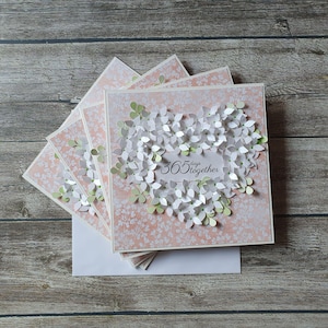 Matrimonio/Anniversario/Compleanno/San Valentino/Festa della mamma Biglietto di auguri fatto a mano Fiori semplici cuore