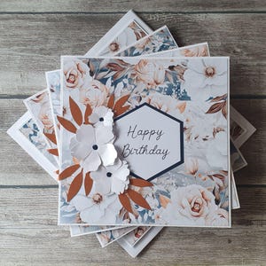 Bruiloft | Jubileum | Verjaardag | Valentijnsdag | Handgemaakte Moederdagwenskaart met bloemen