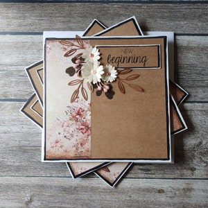Bruiloft | Jubileum | Verjaardag | Valentijnsdag | Moederdag handgemaakte wenskaart met bloemenlabel
